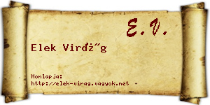 Elek Virág névjegykártya